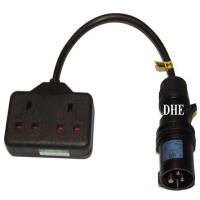 Hire 16amp to 2 WAY 13amp Adaptor