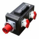 RUBBER BOX 63A 3PH x 2x 32A 3PH out with  MCBs & 30ma RCD HIRE